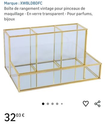 Boîte de rengement pour salle de bain en verre