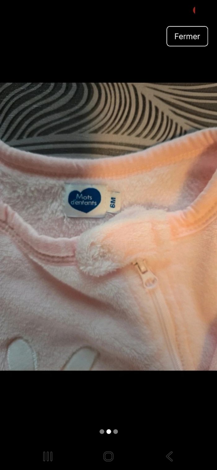 Pyjama une piéces bébé fille - photo numéro 2