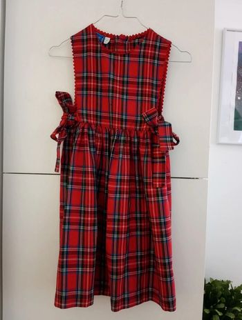 Robe imprimé tartan vintage sans manches taille 8 ans