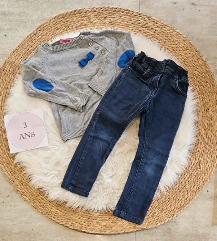 Ensemble jeans et pull 3 ans fille
