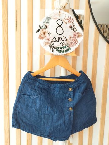 Short jupe jean 8ans fille