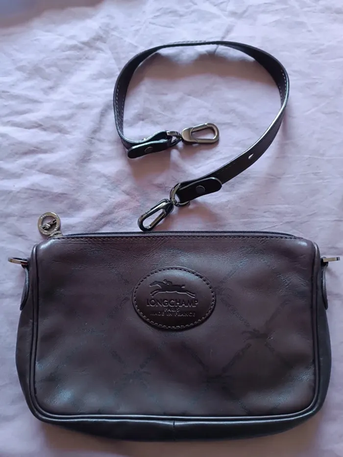 Petit sac porté épaule cuir marron longchamp neuf - photo numéro 15