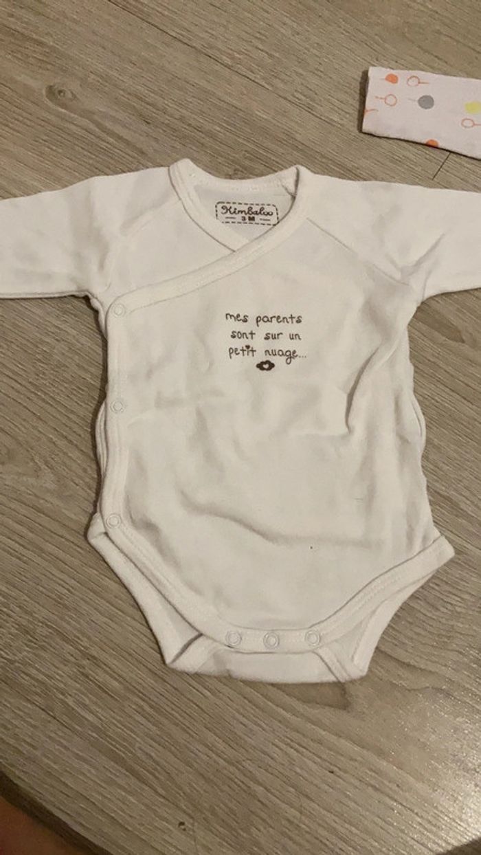 Lot 2 bodys manche longue taille 3 mois - photo numéro 3