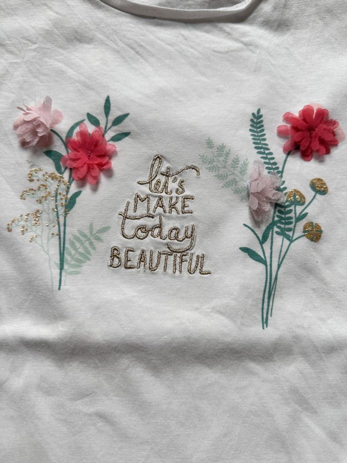 TEE shirt fleur vertbaudet 12a - photo numéro 2
