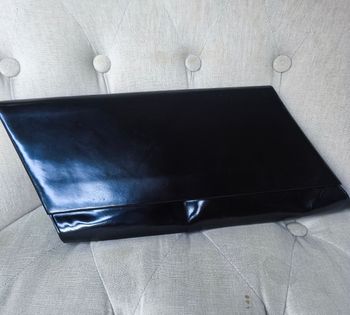 👜 Pochette vintage Charles Jourdan – cuir noir – Made in France