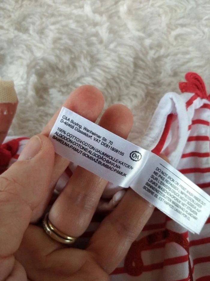 Tunique chemise manches courtes / Robe courte Fille 6 mois cœur Baby club 100% coton - photo numéro 9