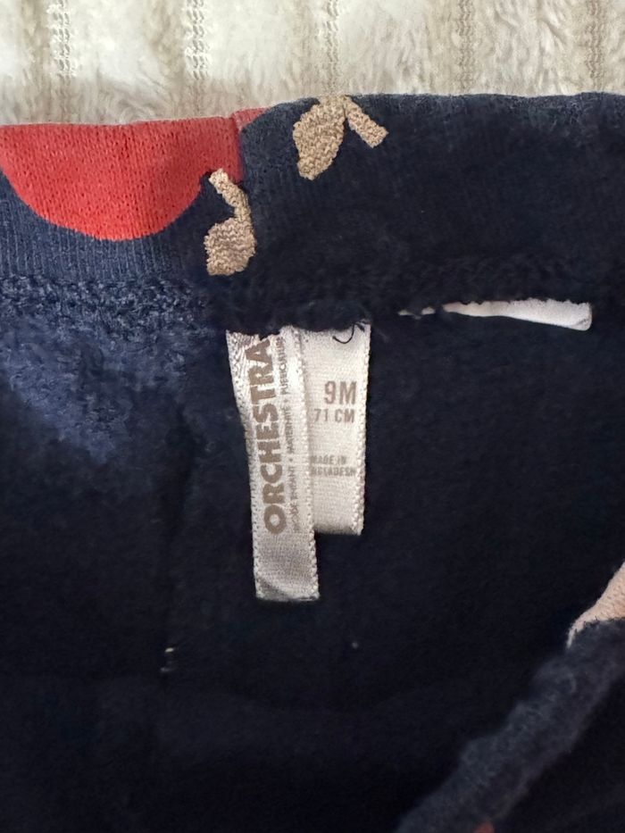 Legging - d’hiver - bleu marine avec des pommes 🍎 - Ochestra- 6 mois - en excellent état - photo numéro 6