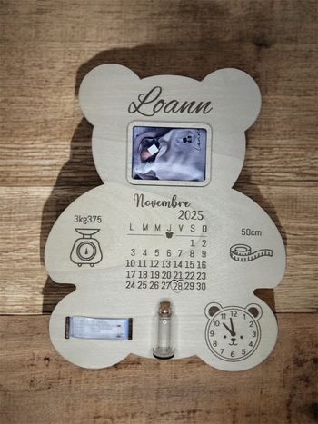 Pancarte naissance bracelet cheveux photo 