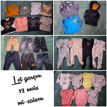 Lot 12 mois garçon mi-saison 