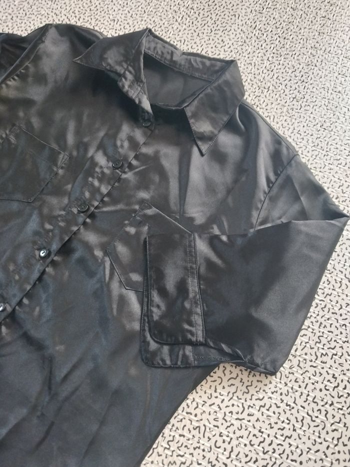 Chemise noire satinée – femme - photo numéro 6