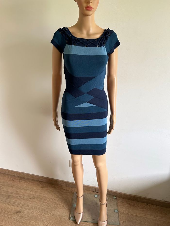 Robe bleue à manches courtes Morgan taille S excellent état - photo numéro 3