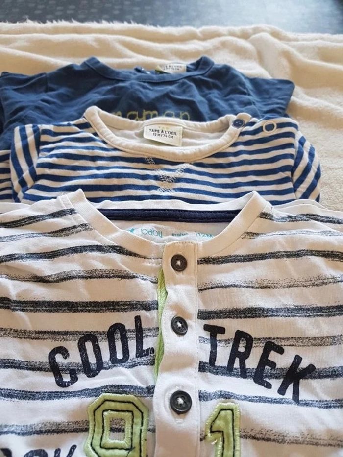 Lot de 3 maillots manches longues garçon 12 mois - photo numéro 8