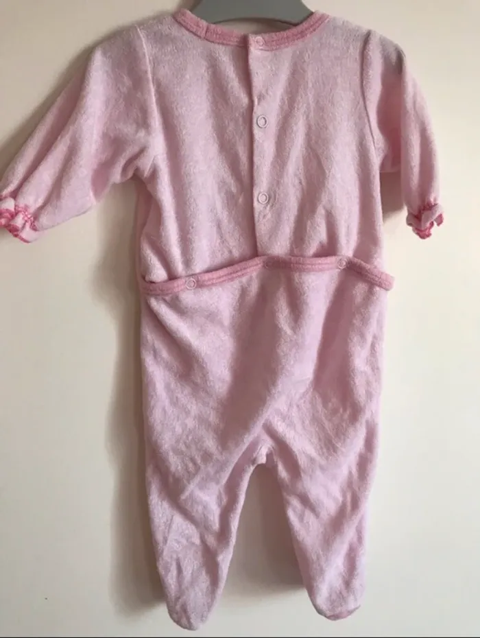 Pyjama velours rose 3 mois - photo numéro 2