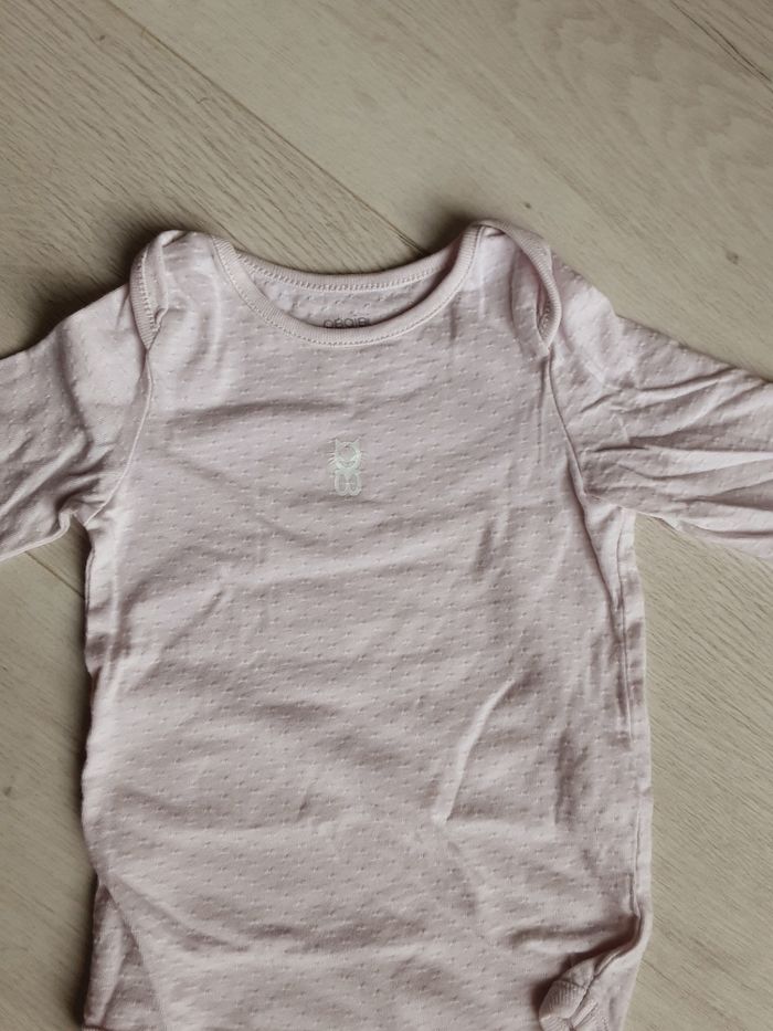 Vêtement bébé fille body rose manches longues Obaïbi 12 mois 1 an - photo numéro 2