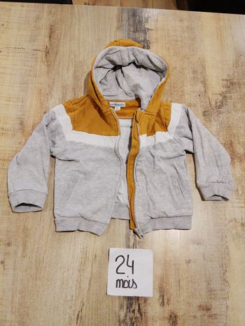 Gilet manches longues gris et marron bébé garçon 24 mois verbaudet