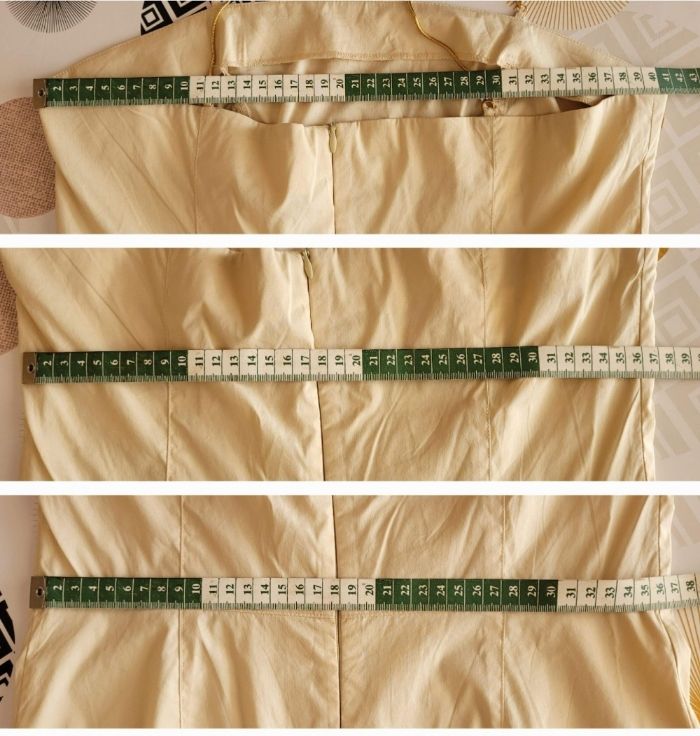 Tattoo Paris Robe  Longue TFr38/TM- Beige_Champagne avec Fines bretelles Dorées en TB - photo numéro 7