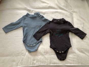 2 Bodies manches longues 3 mois