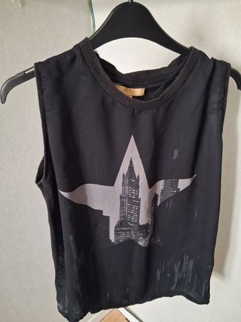 Blouse fluide Zara Trafaluc noir et gris 