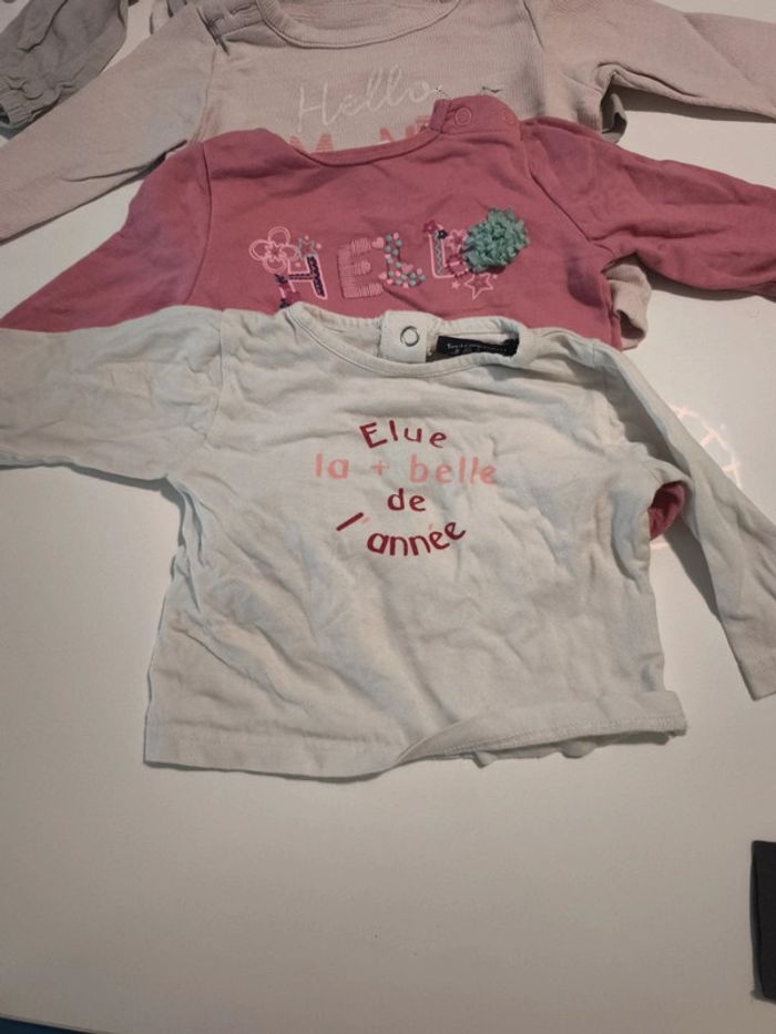 Lot Tshirt manche longue et sous pull 6 mois fille - photo numéro 8