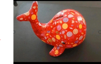 Figurine tirelire baleine Pomme Pidou Neuve rare