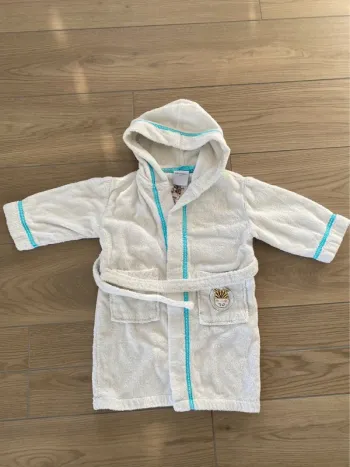 Peignoir carré blanc 4 ans en éponge