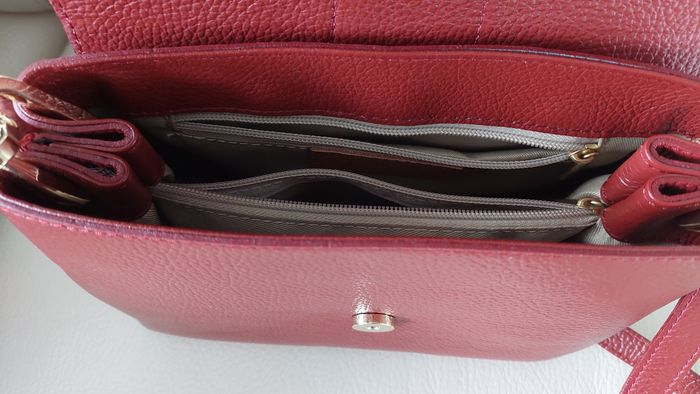 Superbe sac à main bordeaux en cuir - photo numéro 3