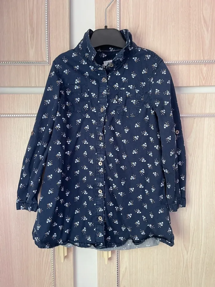 Robe chemisier 4 ans fleuri