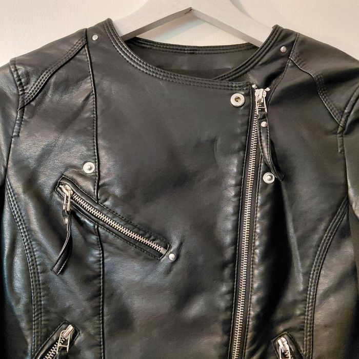 Vero Moda- Veste perfecto en simili cuir  noir XS - photo numéro 6