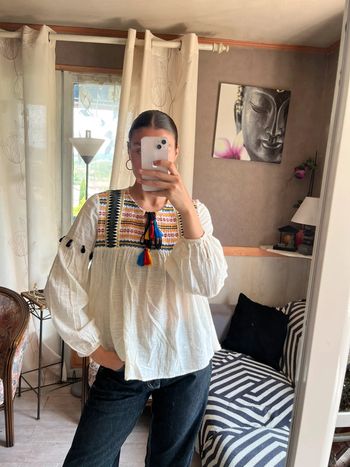 Blouse bohème champêtre western country Santiags