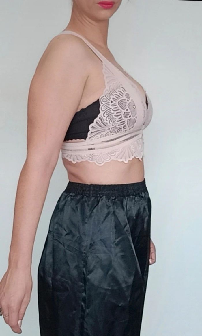 Bralette / brassière top crop dentelle pastel xl - photo numéro 5