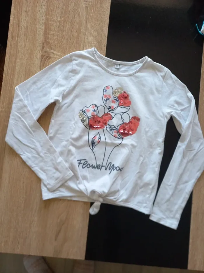 Pull blanc fille 10 ans