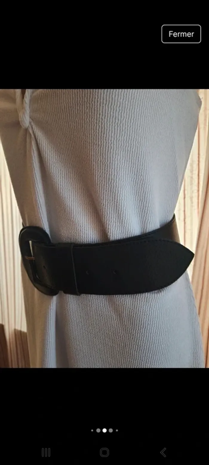 Ceinture en cuir noir Bradbury 80cm Handmade - photo numéro 5