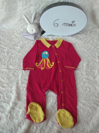 Pyjama grenouillère été léger Mixte 6 mois Je suis médusé Pieuvre Orchestra 100% coton