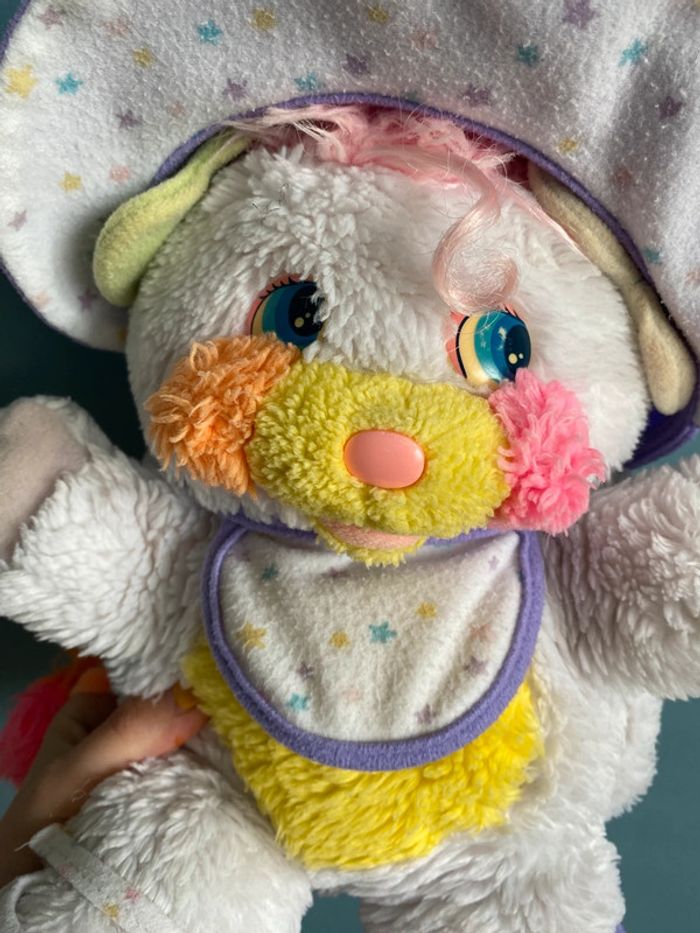 Grande peluche popples baby bibpsy multicolore vintage - photo numéro 2