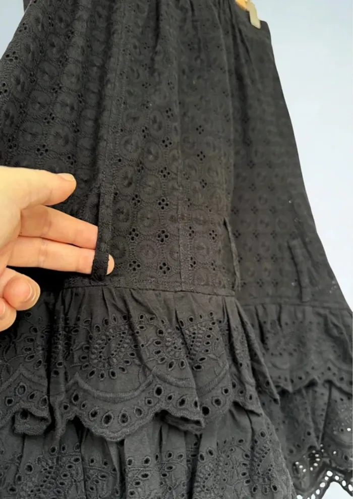 Top bustier noir broderie anglaise Miss June – Taille M - photo numéro 7