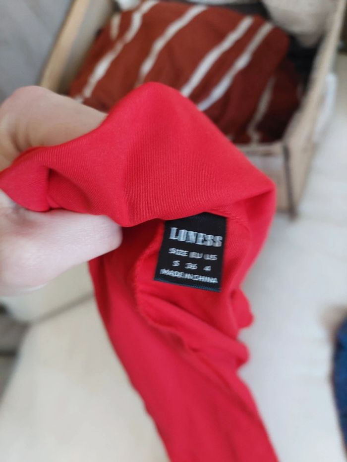 Ensemble rouge jupe + blazer femme taille S - photo numéro 3