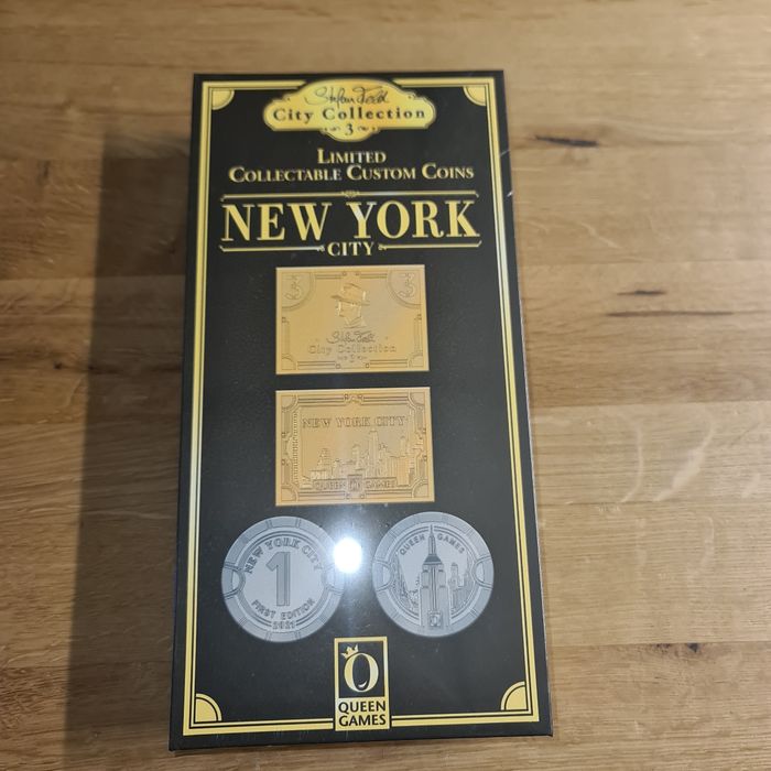 Neuf sous cellophane coffret avec pièces métalliques de collection pour le jeu de société New York City