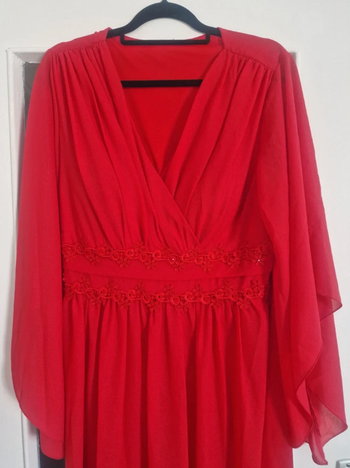 Robe drapée à dentelle Grande taille