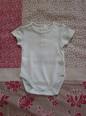 Body manches courtes vert pale 1 mois