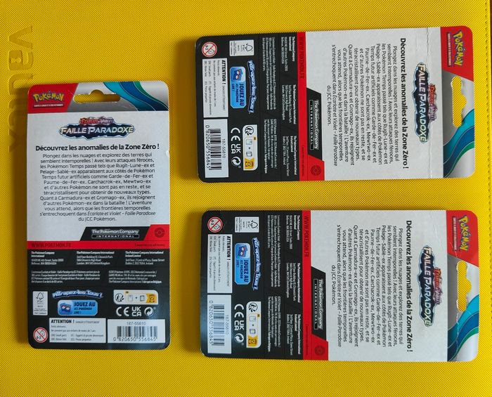 3 boosters blister carte pokemon faille paradoxe ev4 - photo numéro 2