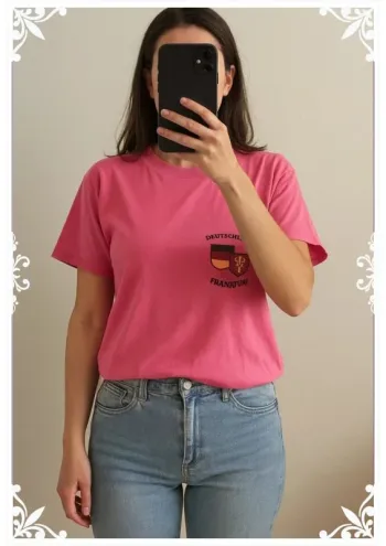 T-shirt vintage rose "Frankfurt - Deutschland" taille XL - Promodoro