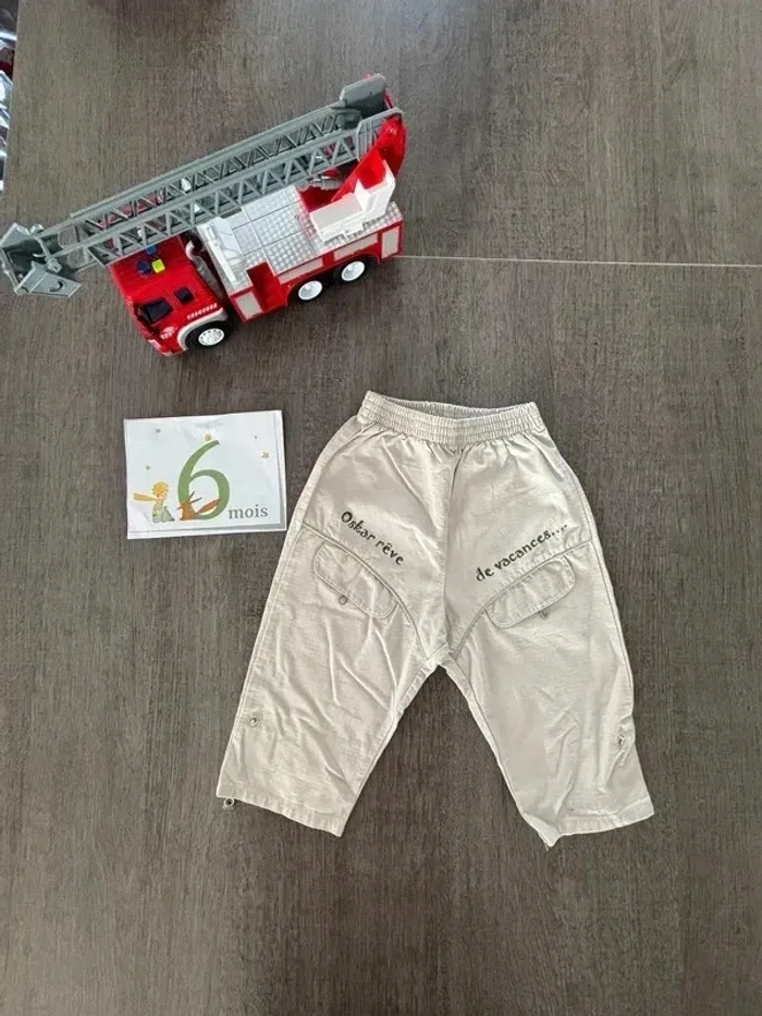 Bermuda pantalon short toile été 6 mois