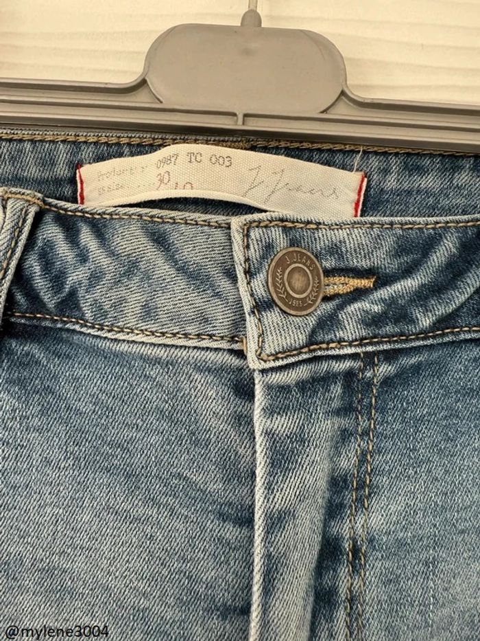 Jean slim skinny droit bleu clair brut uni basique simple - photo numéro 7