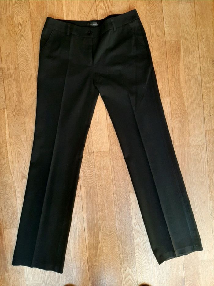 Pantalon à pince noir uni