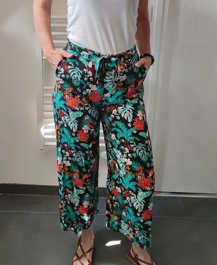 Pantalon palazzo fleuri s/m - photo numéro 2