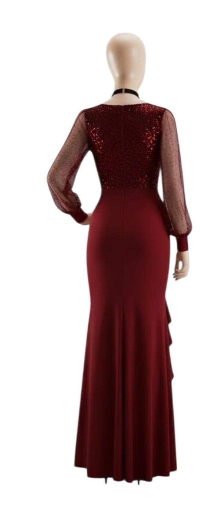Magnifique robe rouge foncé de cérémonie taille 44 XL - photo numéro 2