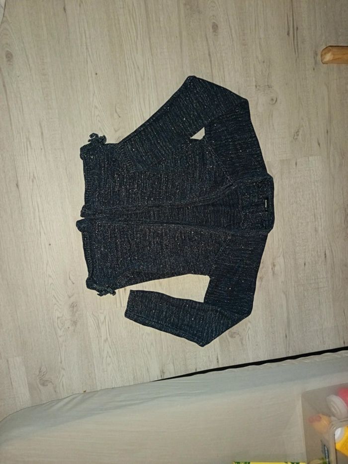 Gilet fille 14 ans in extenso tbe bleu marine paillete