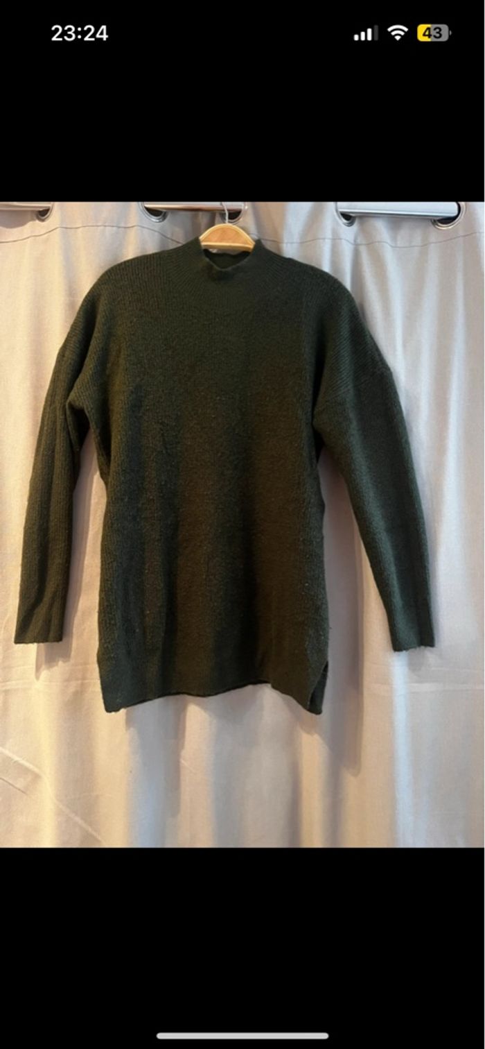Pull col haut vert - Kiabi