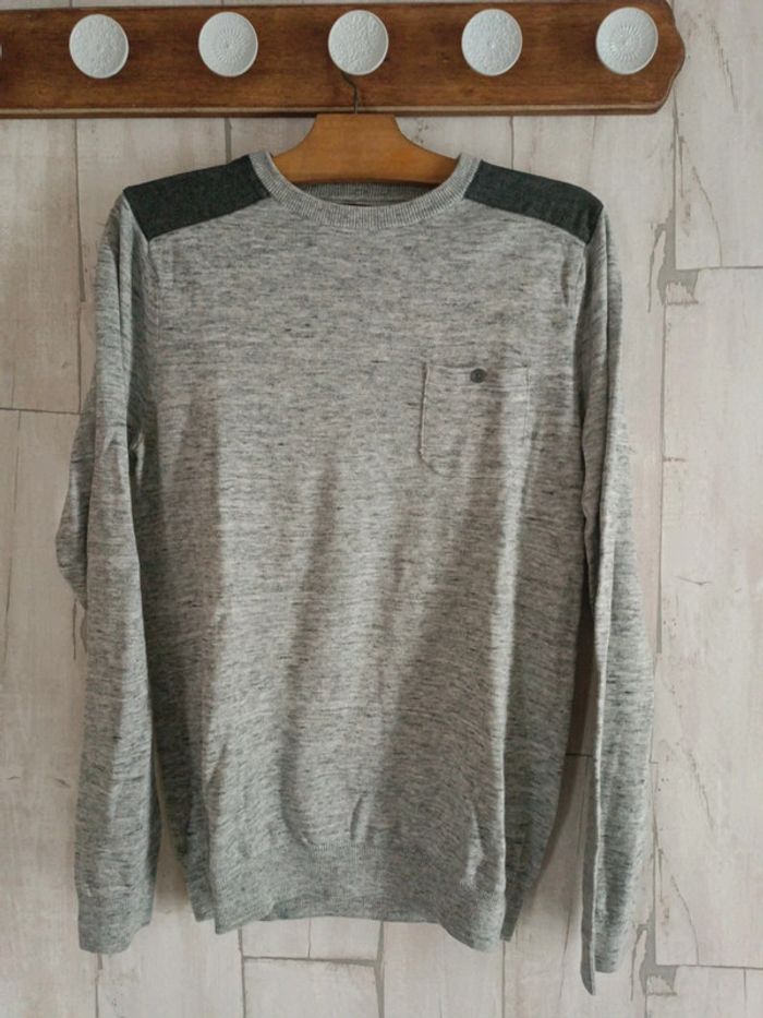 Pull homme gris chiné - photo numéro 3