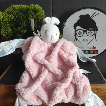 Doudou Kaloo Lapin Plume Rose Gris Tendres Et Douces Noeuds  #geektradedoudou